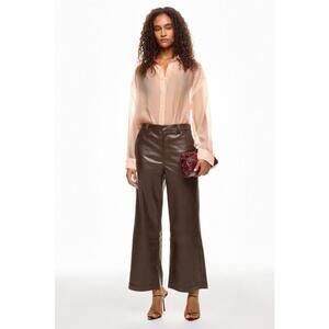 Joe’s Jeans The Mia Brown Vegan Leather CropTrouser Size 29 Marks on the leather